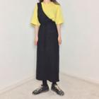 Plain Elbow-sleeve T-shirt / Midi Jumper Dress