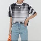 Short Sleeve Crew Neck Striped T-shirt