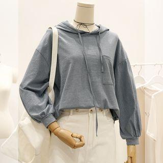 Long-sleeve Oversize Stripe Light Hoodie