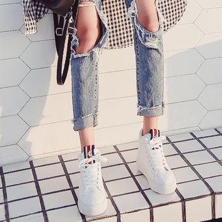 Strip & Star Fleece-lined High-top Sneakers