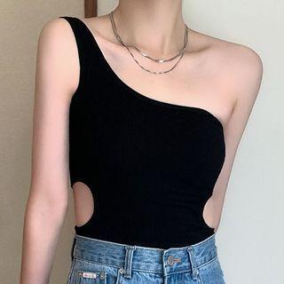 Asymmetrical One Shoulder Cutout Tank Top