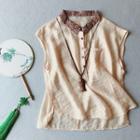 Traditional Chinese Sleeveless Linen Top