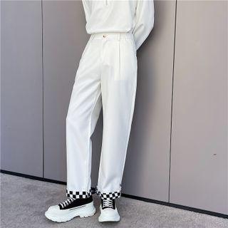 Check Panel Slim Fit Pants