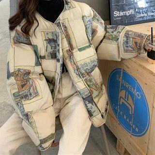 Printed Padded Parka As Shown In Figure - One Size