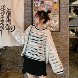 Eyelet Knit Top White - One Size