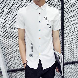 Short-sleeve Buttoned Printed Shirt
