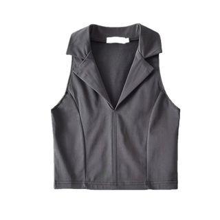 Halter-neck Lapel Collar Top