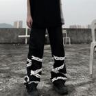 Chain Print Straight Fit Pants