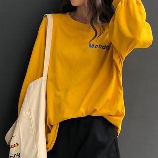Long-sleeve Oversize Letter T-shirt