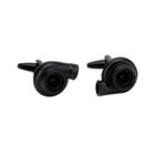 Simple Personality Plated Black Blower Cufflinks Black - One Size