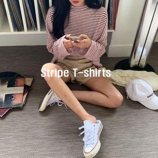 Round-neck Striped Oversized T-shirt