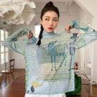 Long-sleeve Donkey Print T-shirt