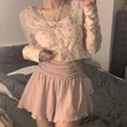Long-sleeve Print Top / Skort