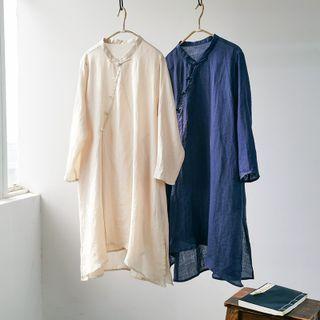 Linen Frog Button Blouse