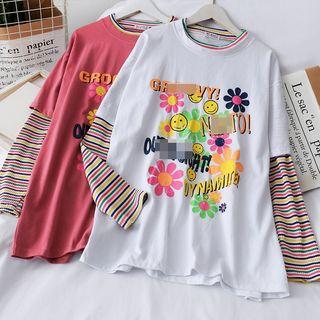 Mock Two-piece Loose T-shirt
