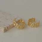 Woven Sterling Silver Ear Stud 1 Pair - S925 Silver - Gold - One Size