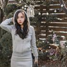 Set: Zip-up Fleece-lined Hoodie + Long Skirt