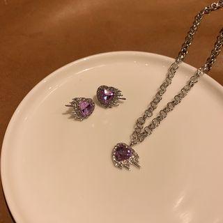 Heart Faux Crystal Earring