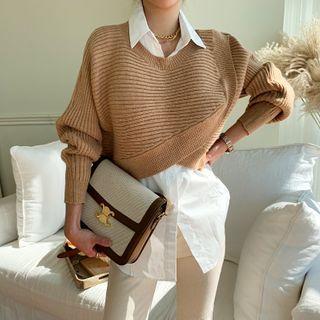 Set: Wrap Sweater + Sleeveless Shirt