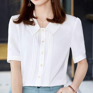 Short-sleeve Plain Shirt / Pants / Plaid Shorts / Set