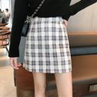 Plaid Mini A-line Skirt / Midi Skirt