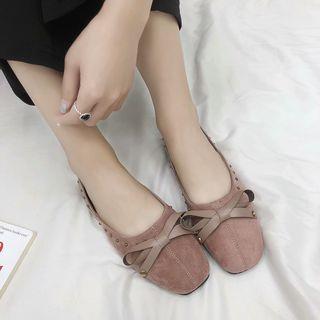 Bow Accent Beaded Flats