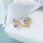 Non-matching Deer Stud Earring 1 Pair - Gold - One Size
