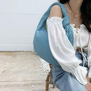 Frilled Off-shoulder Belly Blouse Ivory - One Size