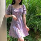 Floral Chiffon Slim-fit Dress
