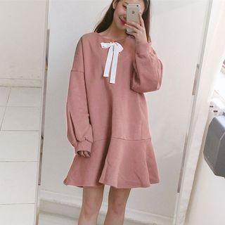 Tie Front Long Sleeve Dress