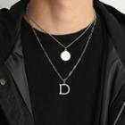 Letter D Layered Necklace As Shown In Figure - One Size