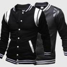 Contrast Color Stand-collar Baseball Jacket