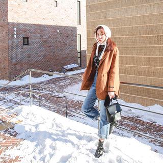 Fray-hem Washed Loose-fit Jeans