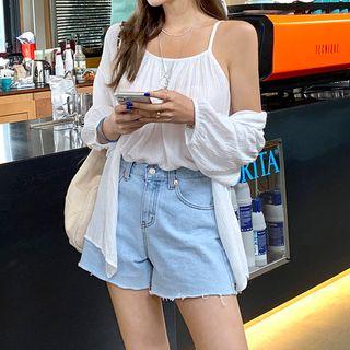 Set: Crinkled Summer Cardigan + Camisole Top