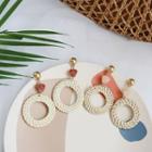 Woven Hoop Acrylic Bead Dangle Earring