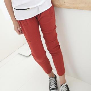 Pocket Accent Elastic Waist Harem Pants