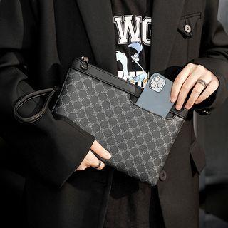 Argyle Zip Clutch Black - One Size