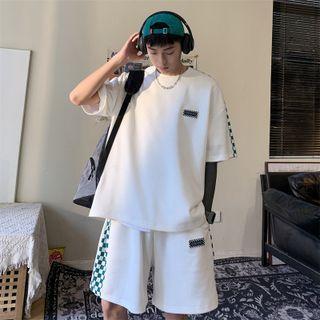 Set: Short-sleeve Check T-shirt + Shorts