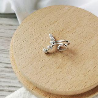 Faux Pearl Alloy Ear Cuff 1 Pc - Silver - One Size