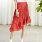 Midi Ruffle Plaid Skirt