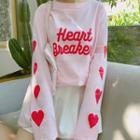 Long-sleeve Heart Print T-shirt