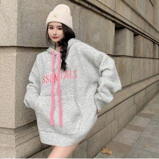 Lettering Hoodie Lettering - Melange Gray - One Size