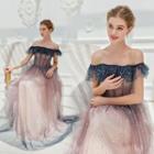 Off-shoulder Star A-line Evening Gown