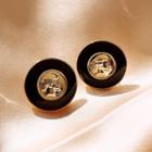 Round Printed Stud Earring 1 Pair - As Shown In Figure - One Size