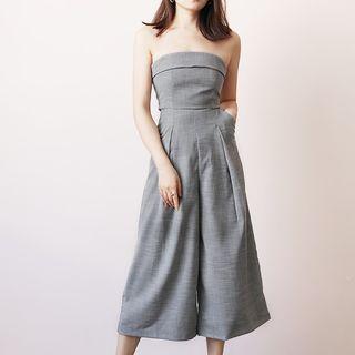 Strapless Wide-leg Jumper Pants