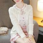 Round-neck Frill-detail Cardigan
