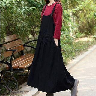 A-line Midi Jumper Dress Black - One Size