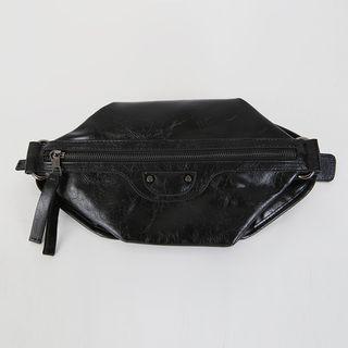 Zipped Faux-leather Belt Bag