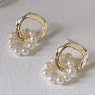 Faux Pearl Alloy Dangle Earring 1 Pair - 141 - White Faux Pearl - Gold - One Size