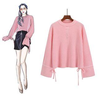 Ripped Tie-cuff Sweater